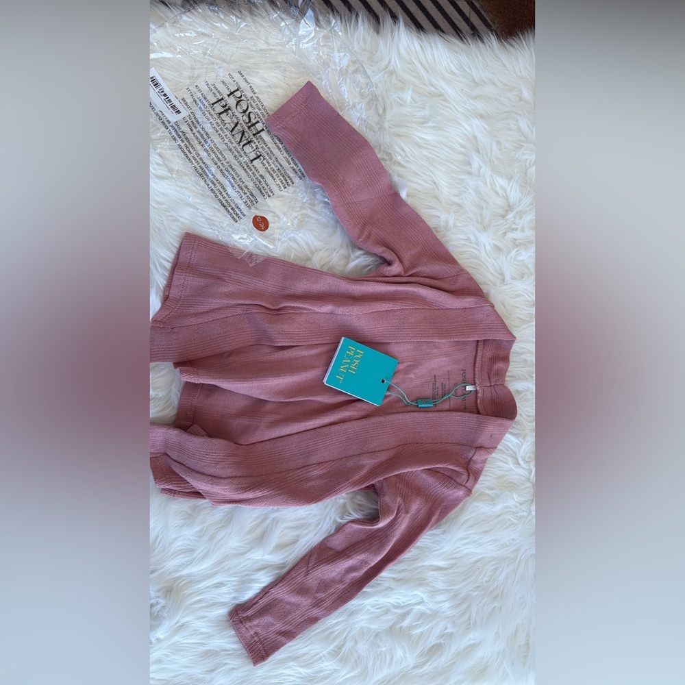 Posh Peanut- Pink Ribbed Cardigan